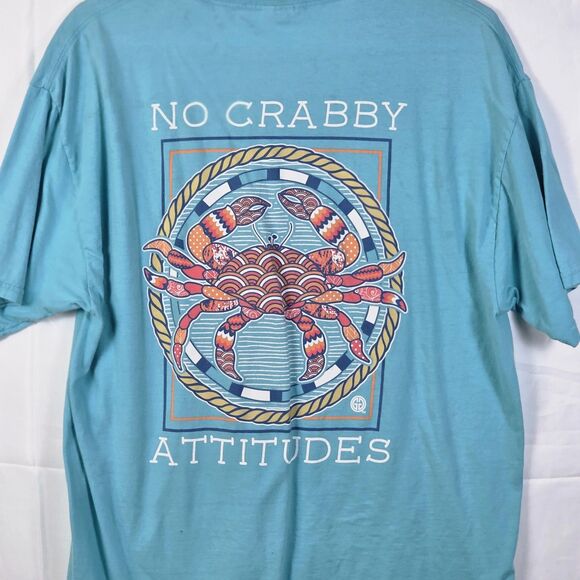 Girle Girl's Women's Large Teal "Crabby Attitudes" T- Shirt - Picture 6 of 8